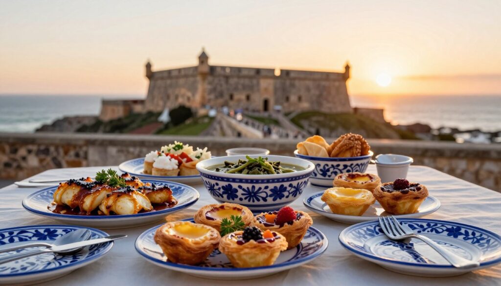 traditional portuguese food and pastries