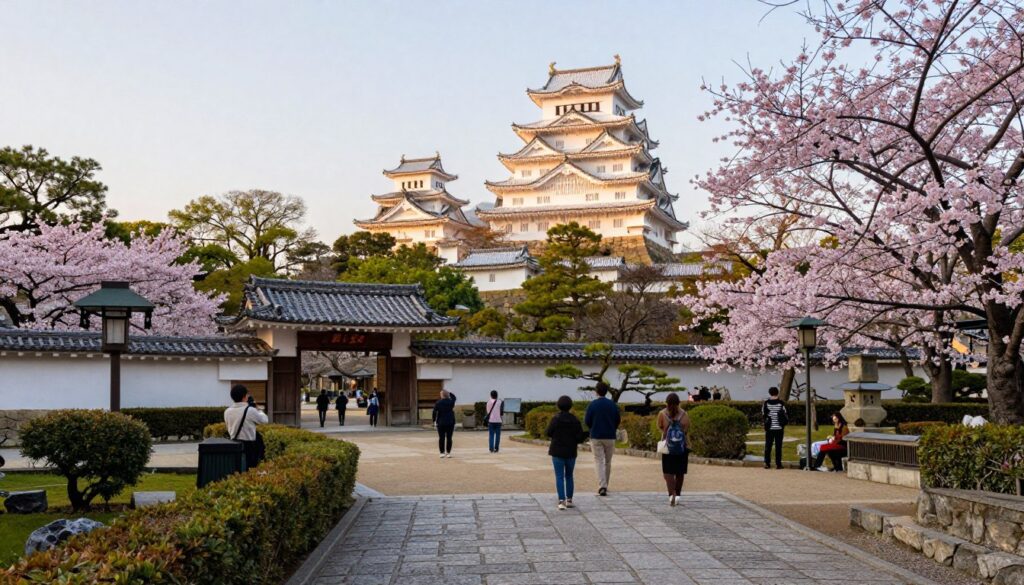 exploring himeji castle grounds