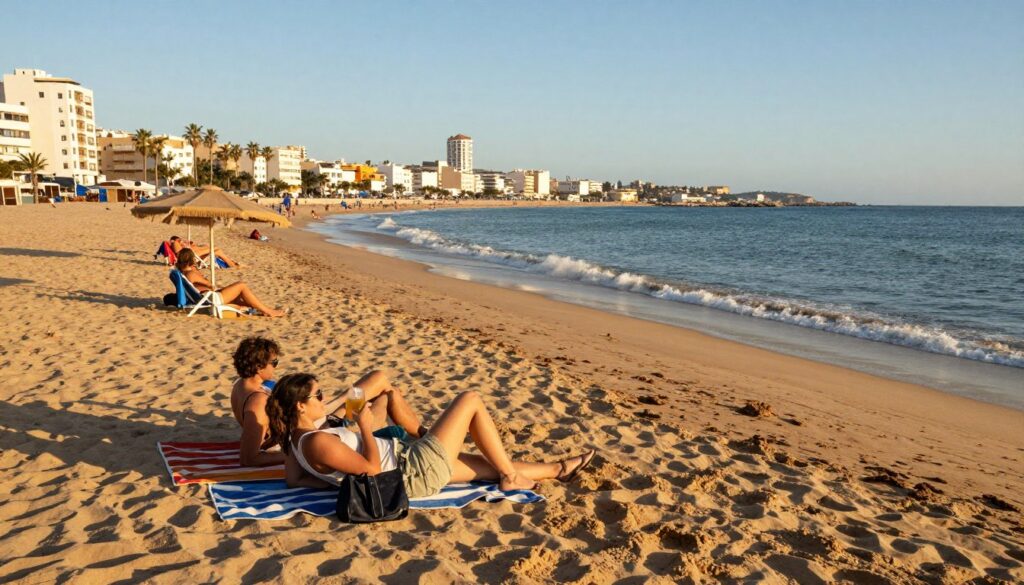 Relaxing at the beach in Tangier Morocco Relaxing at the beach in Tangier Morocco