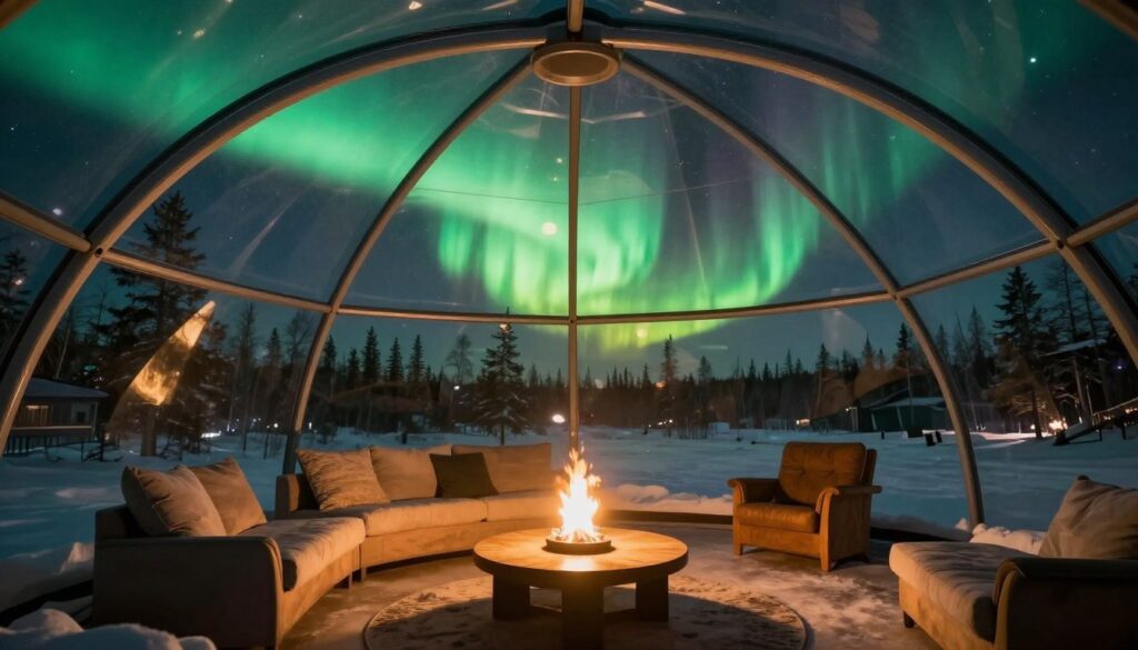 glass igloo hotels Finland northern lights