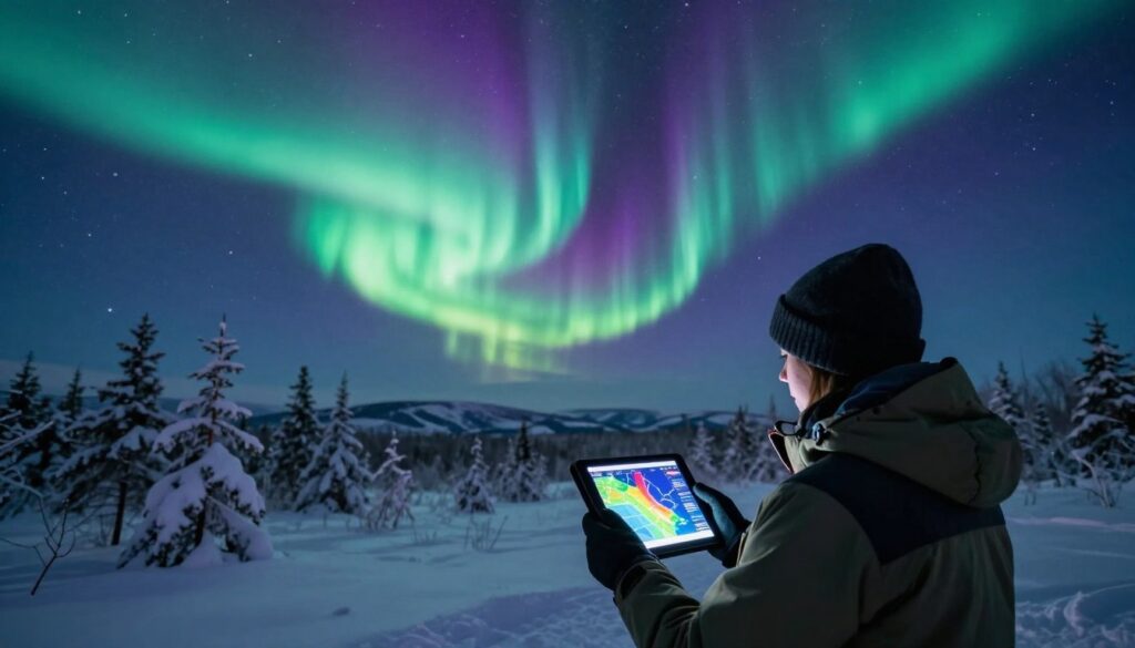 tracking the northern lights with a digital forecast map